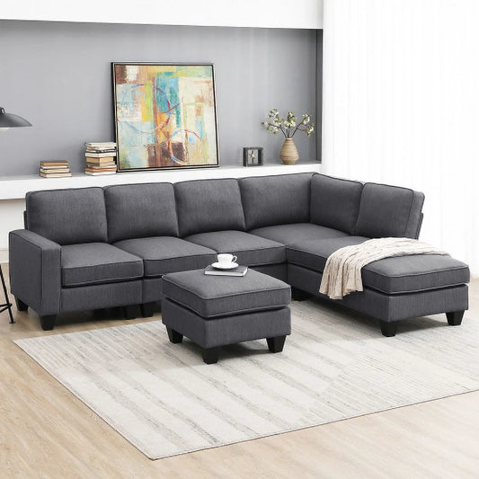 Eunon Modular Couches and Sofas Sectional with Storage Sectional Sofa L Shaped Sectional Couch with Reversible Chaises,Gray